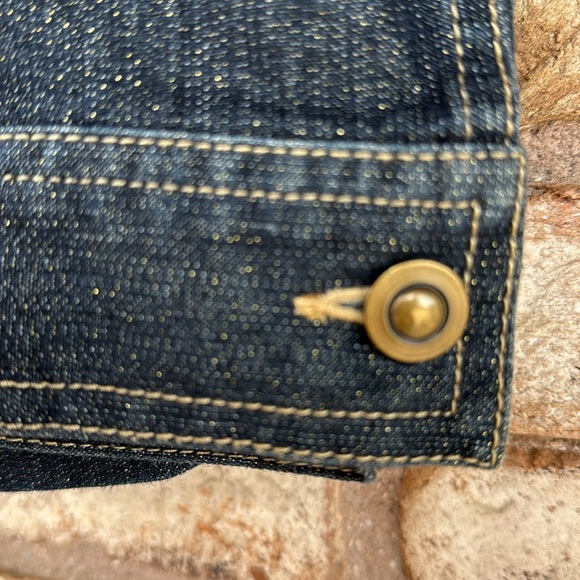 Ruby Rd. Blue Denim Jacket with Gold Accents - Picture 5 of 6
